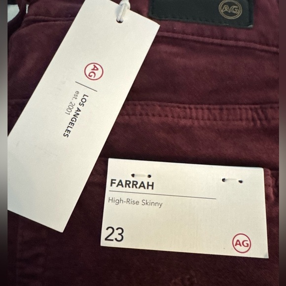 AG LOS ANGELES The Farrah High Rise Waist Skinny Velvet Jeans SZ 23 - Picture 5 of 5